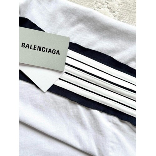 BALENCIAGA 25SS Shoulder Bar Round Neck Short - White BALENCIAGA 25SS Shoulder Bar Round Neck Short - White