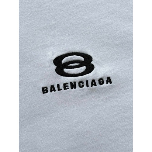 BALENCIAGA 25SS Shoulder Bar Round Neck Short - White BALENCIAGA 25SS Shoulder Bar Round Neck Short - White