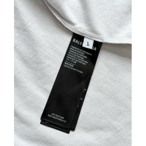 BALENCIAGA 25SS Shoulder Bar Round Neck Short - White BALENCIAGA 25SS Shoulder Bar Round Neck Short - White