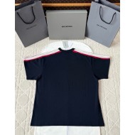 BALENCIAGA 25SS Shoulder Bar Round Neck Short Sleeve - Black