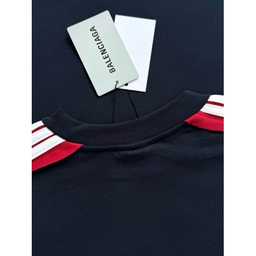 BALENCIAGA 25SS Shoulder Bar Round Neck Short Sleeve - Black BALENCIAGA 25SS Shoulder Bar Round Neck Short Sleeve - Black