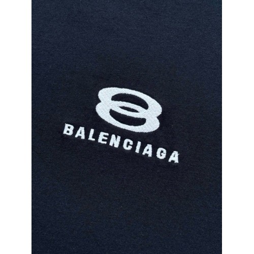 BALENCIAGA 25SS Shoulder Bar Round Neck Short Sleeve - Black BALENCIAGA 25SS Shoulder Bar Round Neck Short Sleeve - Black