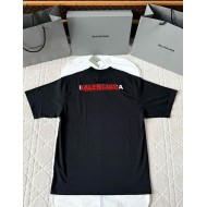 BALENCIAGA 25SS Tape Pattern Round Neck Short Sleeves - Black