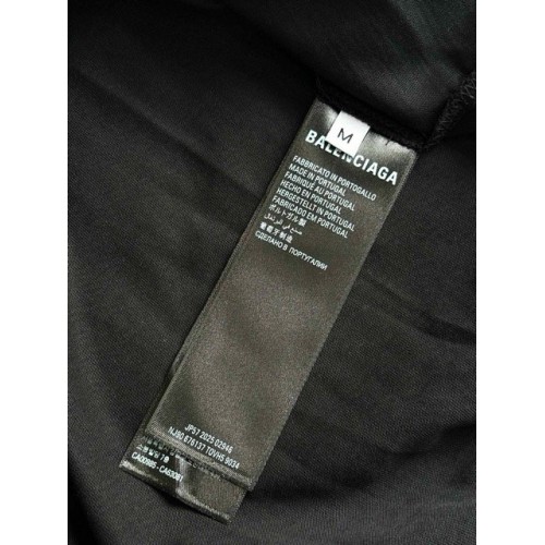 BALENCIAGA 25SS Tape Pattern Round Neck Short Sleeves - Black BALENCIAGA 25SS Tape Pattern Round Neck Short Sleeves - Black