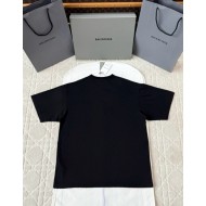 BALENCIAGA 25SS Wheat Ear Round Neck Short Sleeve - Black