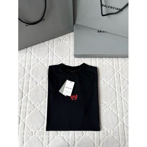 BALENCIAGA 25SS Wheat Ear Round Neck Short Sleeve - Black BALENCIAGA 25SS Wheat Ear Round Neck Short Sleeve - Black