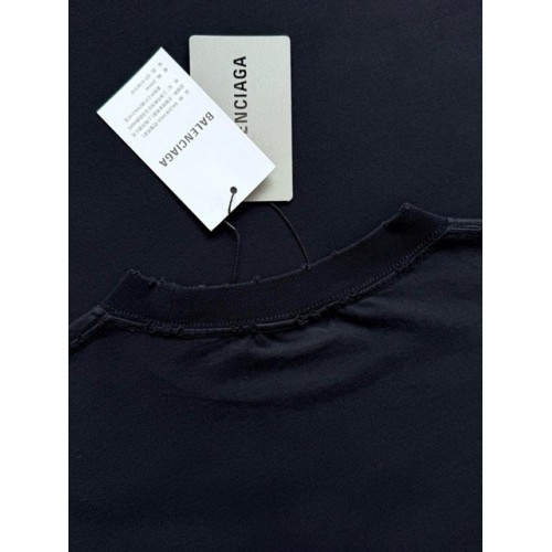 BALENCIAGA 25SS Wheat Ear Round Neck Short Sleeve - Black BALENCIAGA 25SS Wheat Ear Round Neck Short Sleeve - Black
