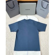 BALENCIAGA 25SS Wheat Ear Round Neck Short Sleeve - Blue