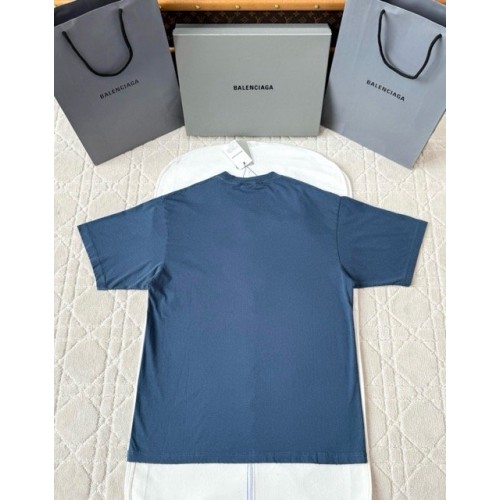 BALENCIAGA 25SS Wheat Ear Round Neck Short Sleeve - Blue BALENCIAGA 25SS Wheat Ear Round Neck Short Sleeve - Blue