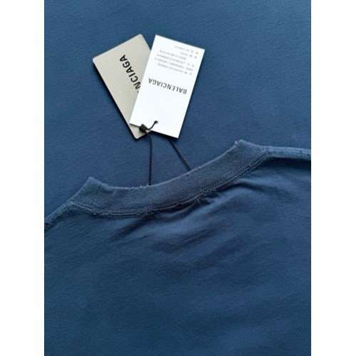 BALENCIAGA 25SS Wheat Ear Round Neck Short Sleeve - Blue BALENCIAGA 25SS Wheat Ear Round Neck Short Sleeve - Blue