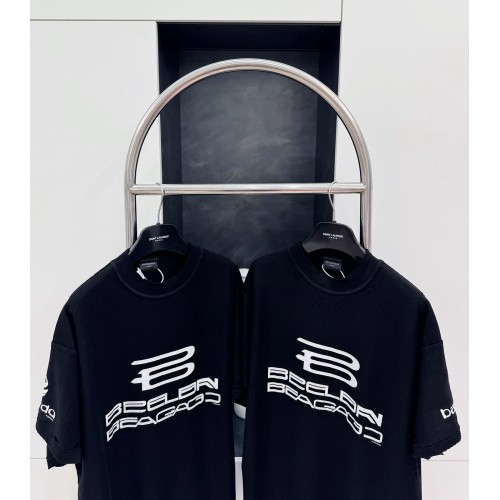 BALENCIAGA AI Logo Printed Short Sleeves - Black