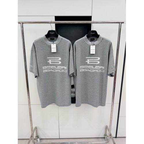 BALENCIAGA AI Logo Printed Short Sleeves - Grey