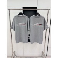 BALENCIAGA AI Logo Printed Short Sleeves - Grey