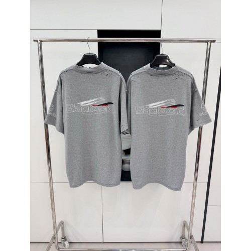 BALENCIAGA AI Logo Printed Short Sleeves - Grey