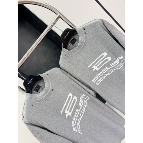 BALENCIAGA AI Logo Printed Short Sleeves - Grey