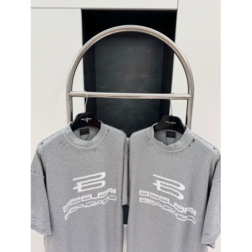 BALENCIAGA AI Logo Printed Short Sleeves - Grey