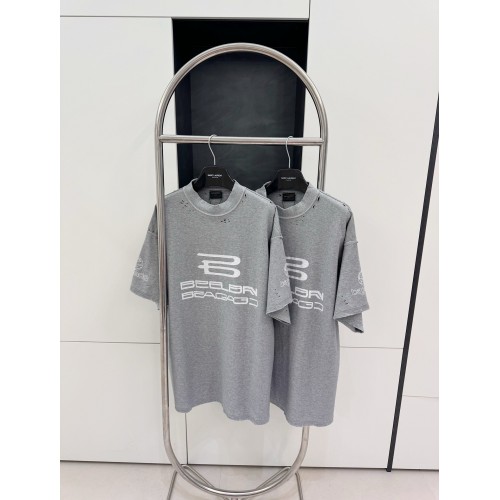 BALENCIAGA AI Logo Printed Short Sleeves - Grey