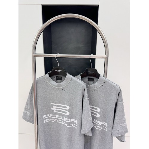 BALENCIAGA AI Logo Printed Short Sleeves - Grey