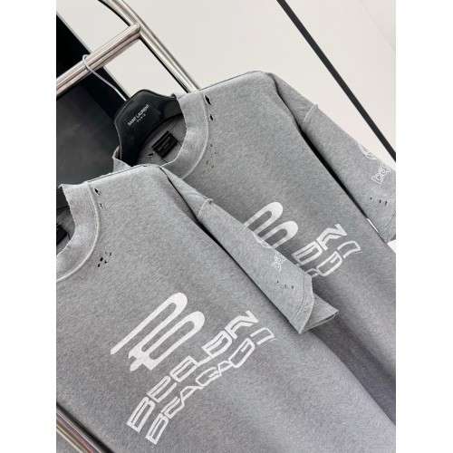 BALENCIAGA AI Logo Printed Short Sleeves - Grey