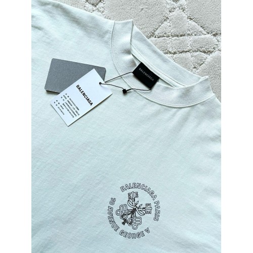 BALENCIAGA BB Printed Keychain Short Sleeve - White BALENCIAGA BB Printed Keychain Short Sleeve - White