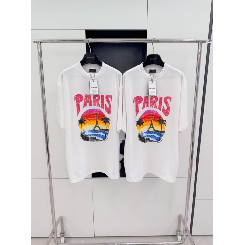 BALENCIAGA Beach Painting Crew Neck Short Sleeve