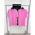 BALENCIAGA Beanie Foam Printed Round Neck Short Sleeve - Pink