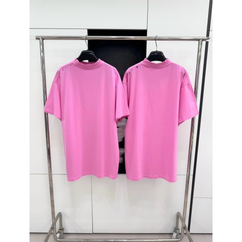 BALENCIAGA Beanie Foam Printed Round Neck Short Sleeve - Pink
