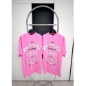 BALENCIAGA Beanie Foam Printed Round Neck Short Sleeve - Pink