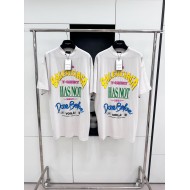 BALENCIAGA Beanie Foam Printed Round Neck Short Sleeve - White