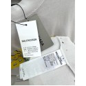BALENCIAGA Beanie Foam Printed Round Neck Short Sleeve - White