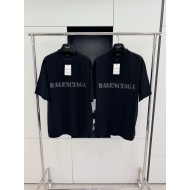 BALENCIAGA Blurred Lettering Printed Short Sleeve - Black
