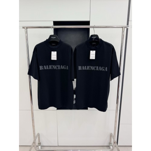 BALENCIAGA Blurred Lettering Printed Short Sleeve - Black