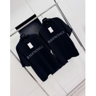 BALENCIAGA Blurred Lettering Printed Short Sleeve - Black