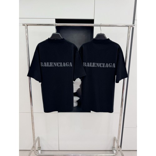 BALENCIAGA Blurred Lettering Printed Short Sleeve - Black