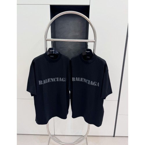 BALENCIAGA Blurred Lettering Printed Short Sleeve - Black