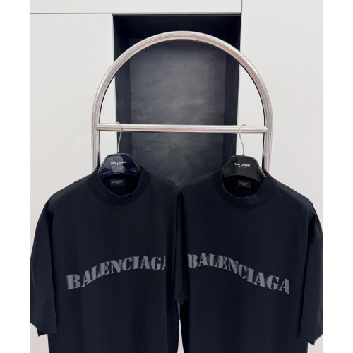 BALENCIAGA Blurred Lettering Printed Short Sleeve - Black