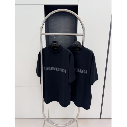BALENCIAGA Blurred Lettering Printed Short Sleeve - Black