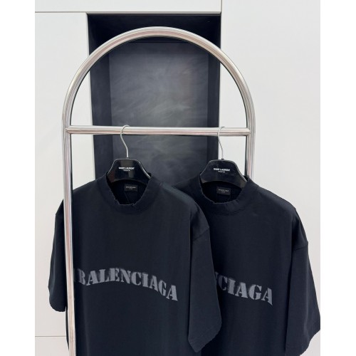 BALENCIAGA Blurred Lettering Printed Short Sleeve - Black