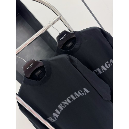 BALENCIAGA Blurred Lettering Printed Short Sleeve - Black