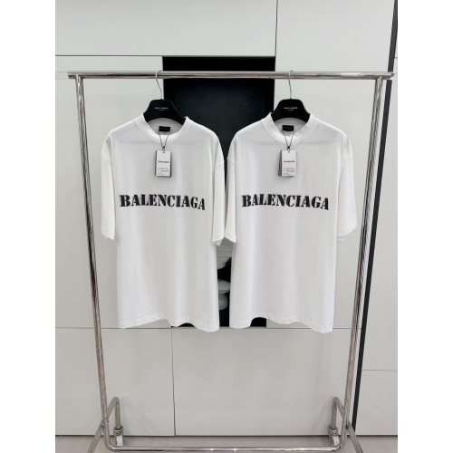 BALENCIAGA Blurred Lettering Printed Short Sleeve - White