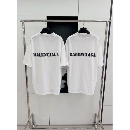 BALENCIAGA Blurred Lettering Printed Short Sleeve - White