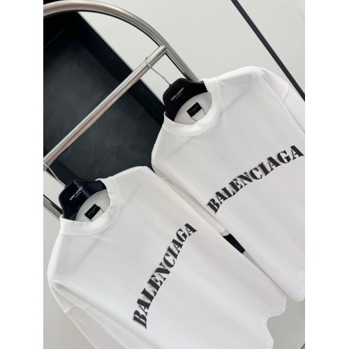 BALENCIAGA Blurred Lettering Printed Short Sleeve - White