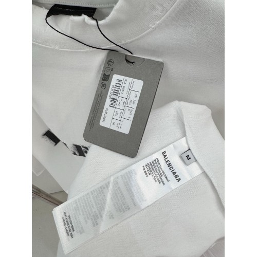 BALENCIAGA Blurred Lettering Printed Short Sleeve - White