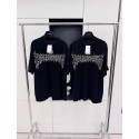 BALENCIAGA Flame Letters Print Short Sleeve - Black