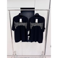 BALENCIAGA Flame Letters Print Short Sleeve - Black