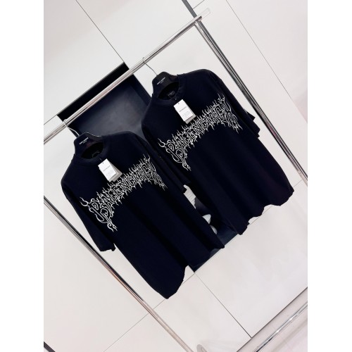 BALENCIAGA Flame Letters Print Short Sleeve - Black