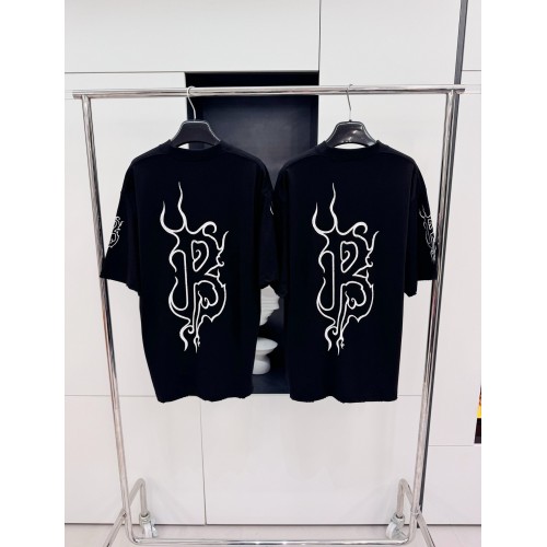 BALENCIAGA Flame Letters Print Short Sleeve - Black
