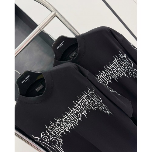 BALENCIAGA Flame Letters Print Short Sleeve - Black