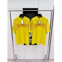 BALENCIAGA Flame Letters Print Short Sleeve - Yellow