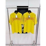 BALENCIAGA Flame Letters Print Short Sleeve - Yellow